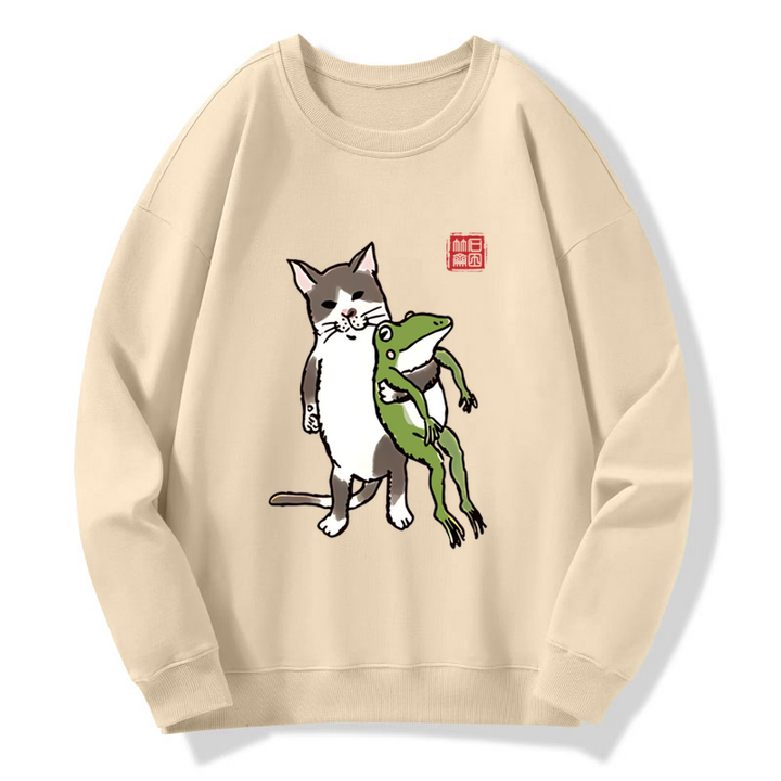 Cat Holding A Frog Sweatshirt