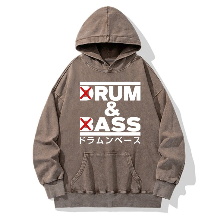 Drum And Bass Funny Washed Hoodie