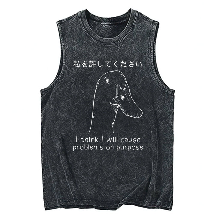 Stupid Goose Funny Washed Tank
