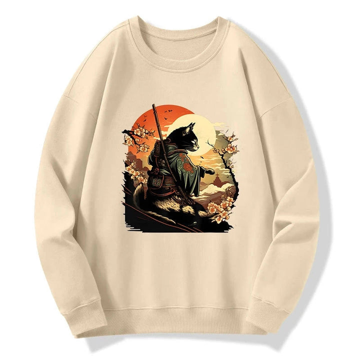 Cat Ninja Ukiyo-e Anime Style Samurai Sweatshirt