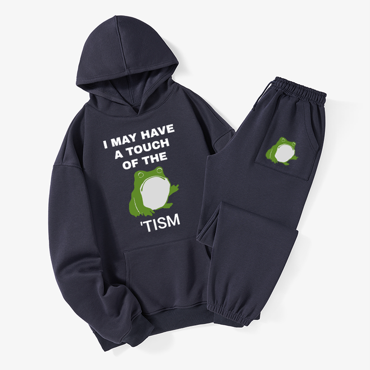 Funny Frog Flipping The Bird Fleece Lined Hoodie Set