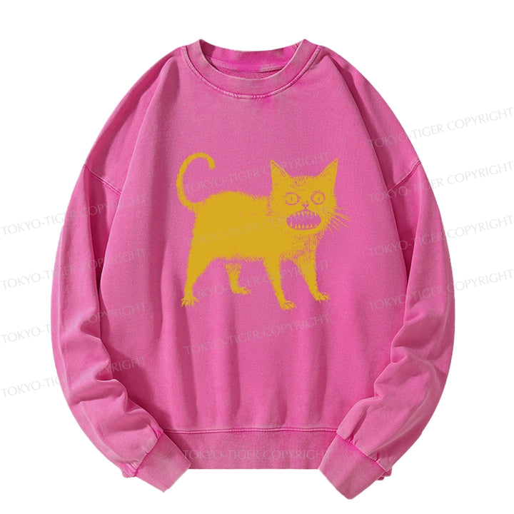 Horrible Japanese Cat Washed Sweatshirt