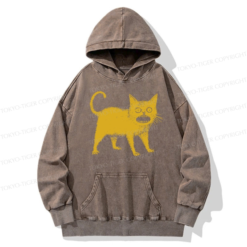 Horrible Japanese Cat Washed Hoodie