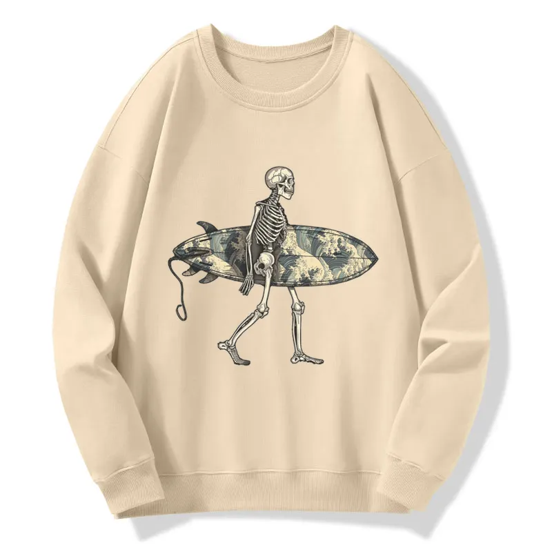 Skeleton Ready To Go Surfing Sweatshirt