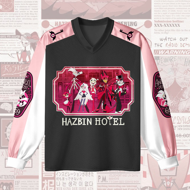 Hazbin Hotel Print Oversized Long Sleeve Jersey
