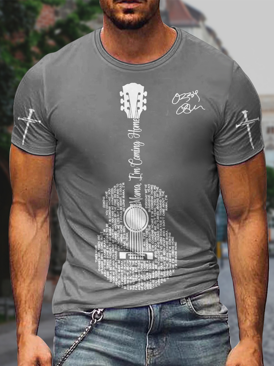 Ozzy Osbourne Music  Round Neck Short Sleeve Men's T-shirt