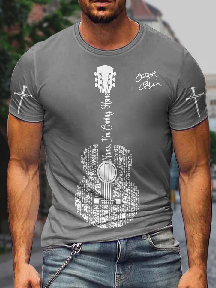 Ozzy Osbourne Music  Round Neck Short Sleeve Men's T-shirt