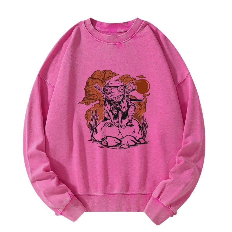 Ninja Frog Japanese Washed Sweatshirt