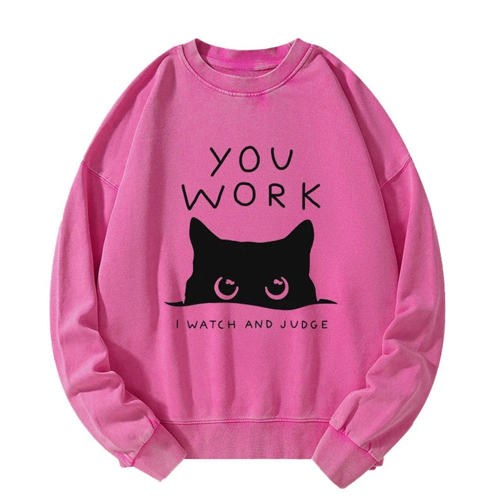 A Cat That Spies Washed Sweatshirt