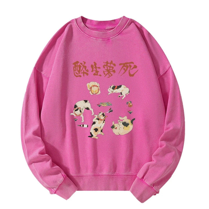 Drunken Cats Washed Sweatshirt