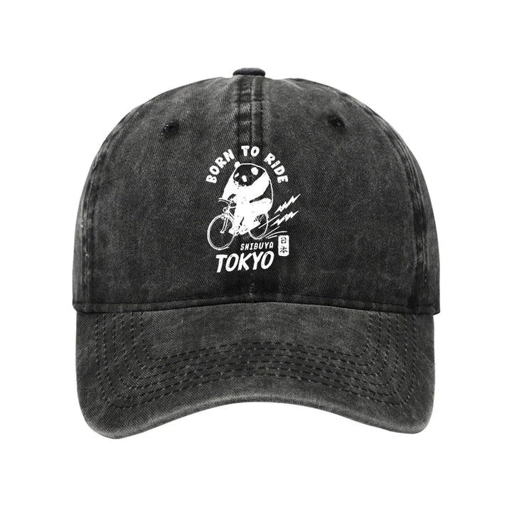 Pandas Ride Bicycles Washed Cap
