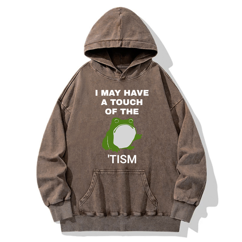 Funny Frog Flipping The Bird Washed Hoodie