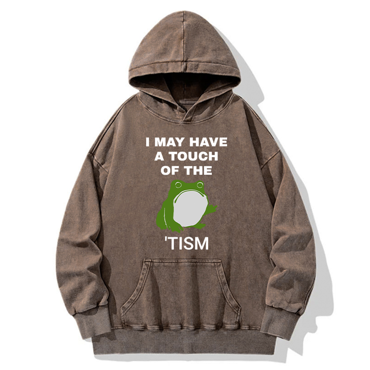 Funny Frog Flipping The Bird Washed Hoodie