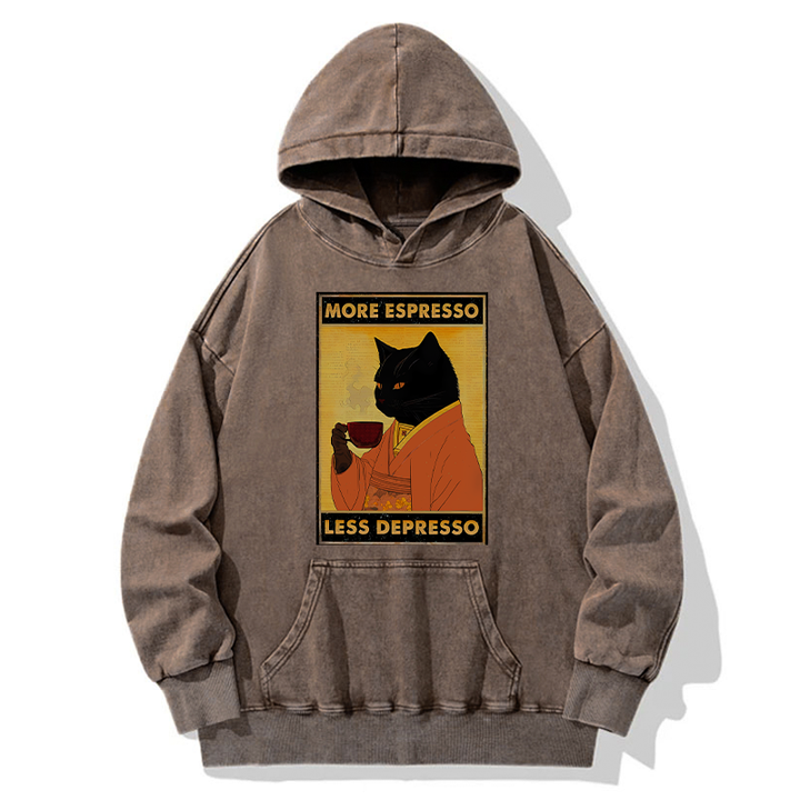 Increase Espresso Decrease Distress Washed Hoodie
