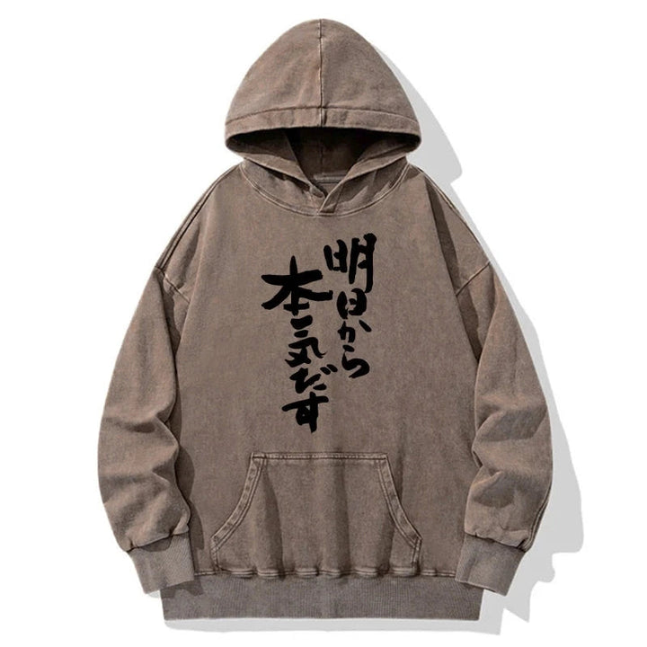 I'm Going To Get Serious Tomorrow Japan Washed Hoodie