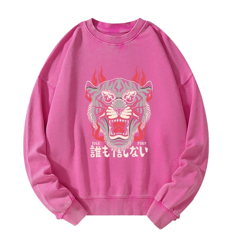 Japanese Tiger Fire Washed Sweatshirt