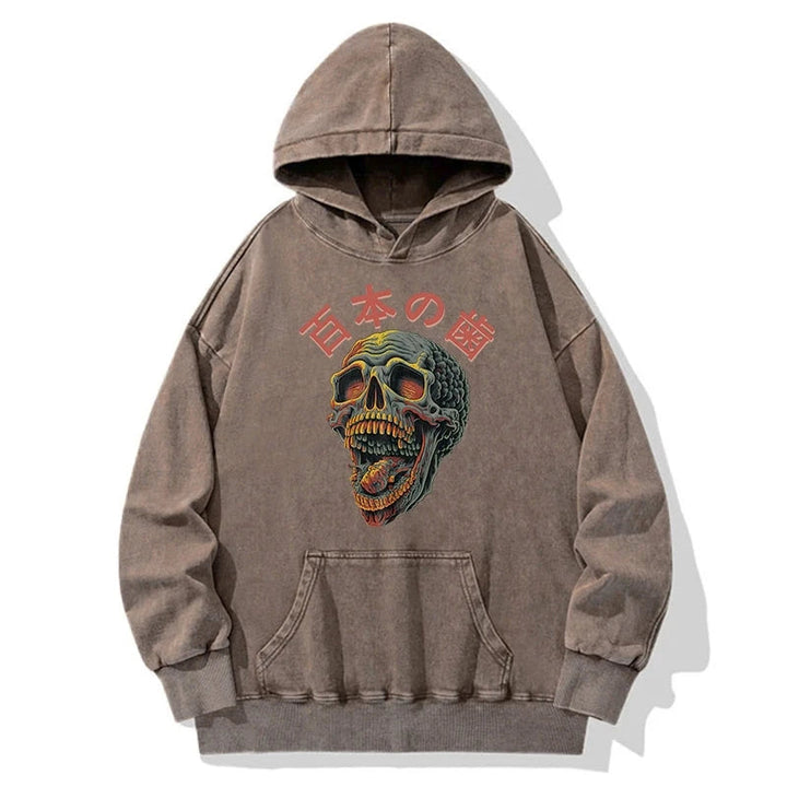 Terrifying And Disgusting Skull Washed Hoodie
