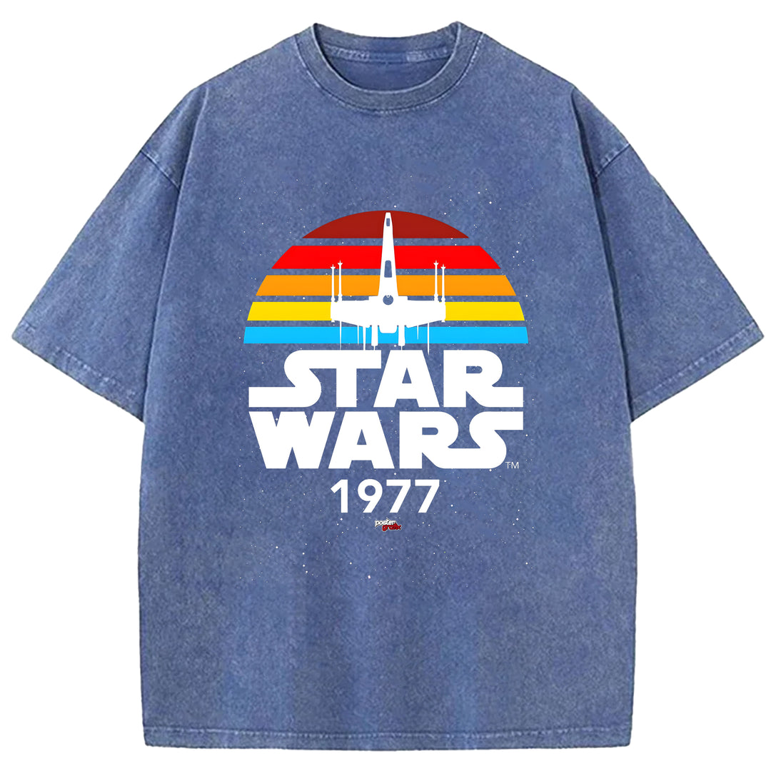 Star Wars Vintage Japanese Design Washed Crew Neck T-Shirt