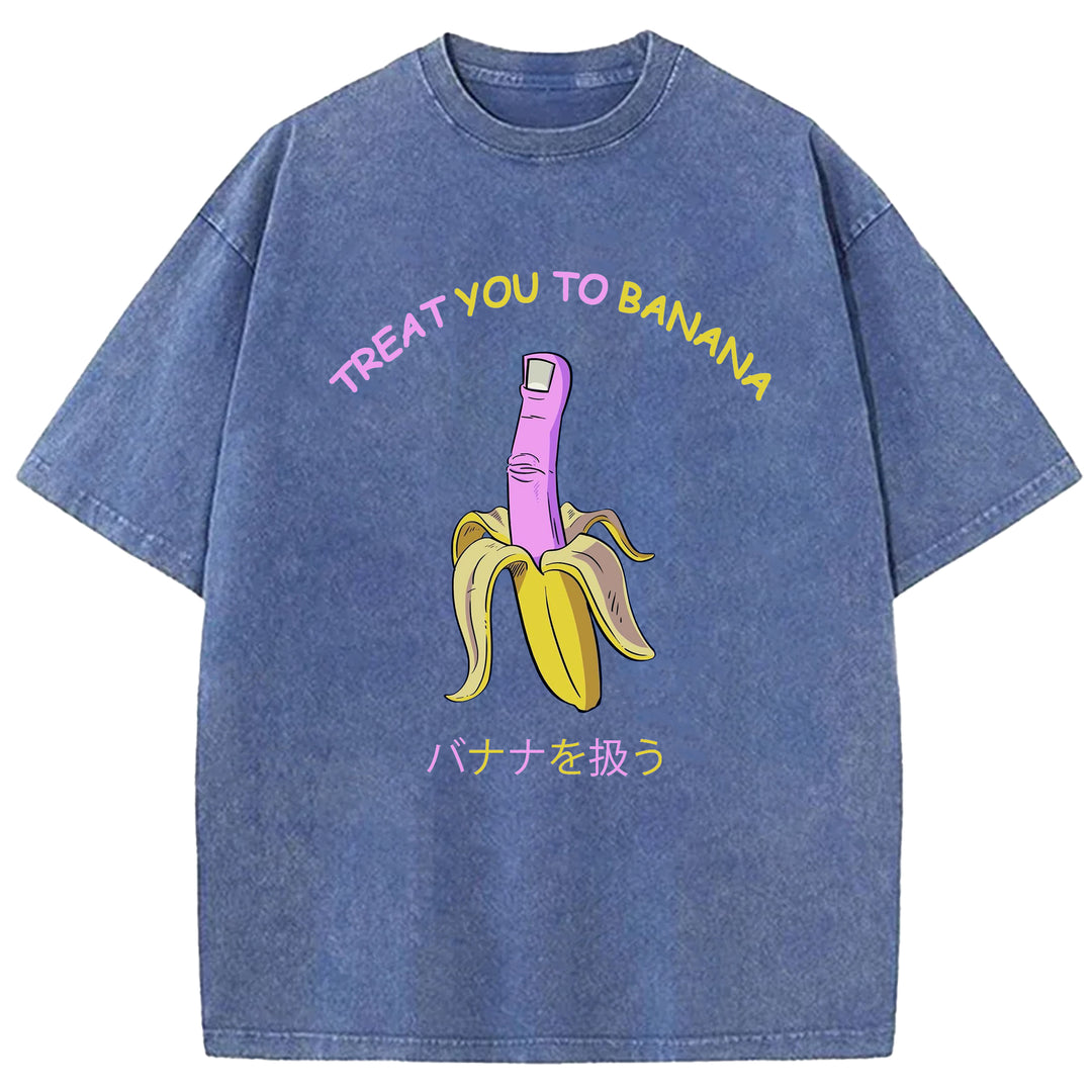 Treat You Banana Washed Crew Neck T-Shirt