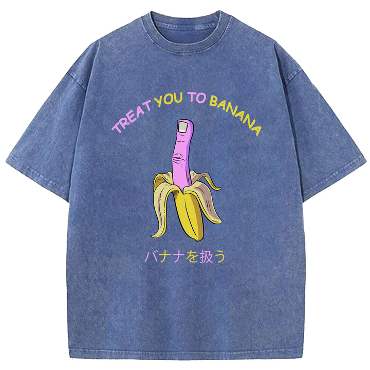 Treat You Banana Washed Crew Neck T-Shirt