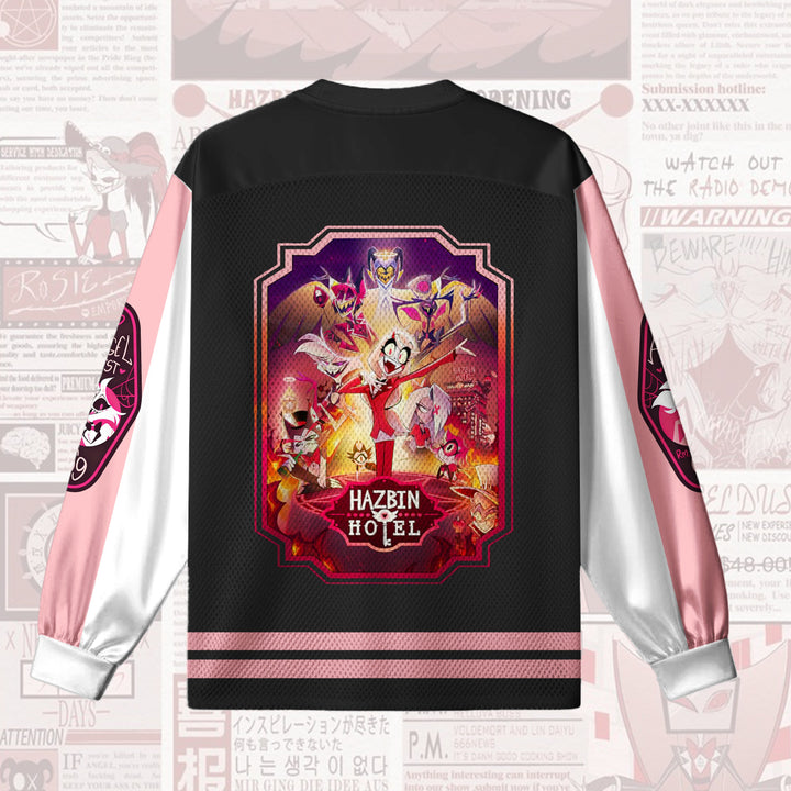 Hazbin Hotel Print Oversized Long Sleeve Jersey