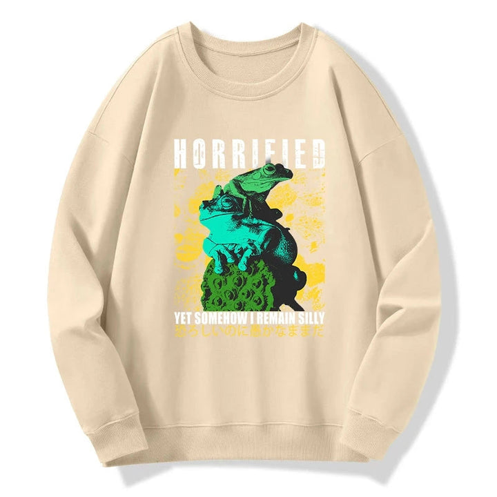 Horrified Two Frogs Funny Sweatshirt