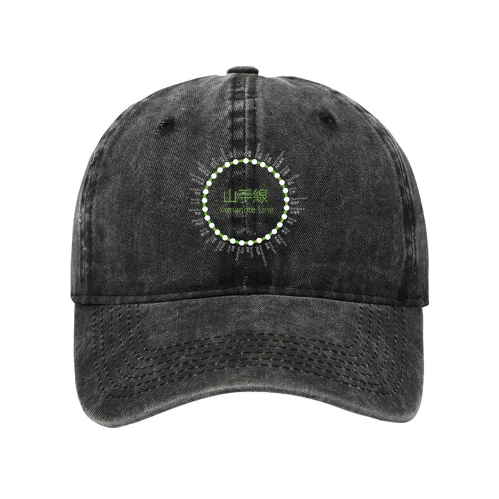 Yamanote Line Stations Circle Washed Cap
