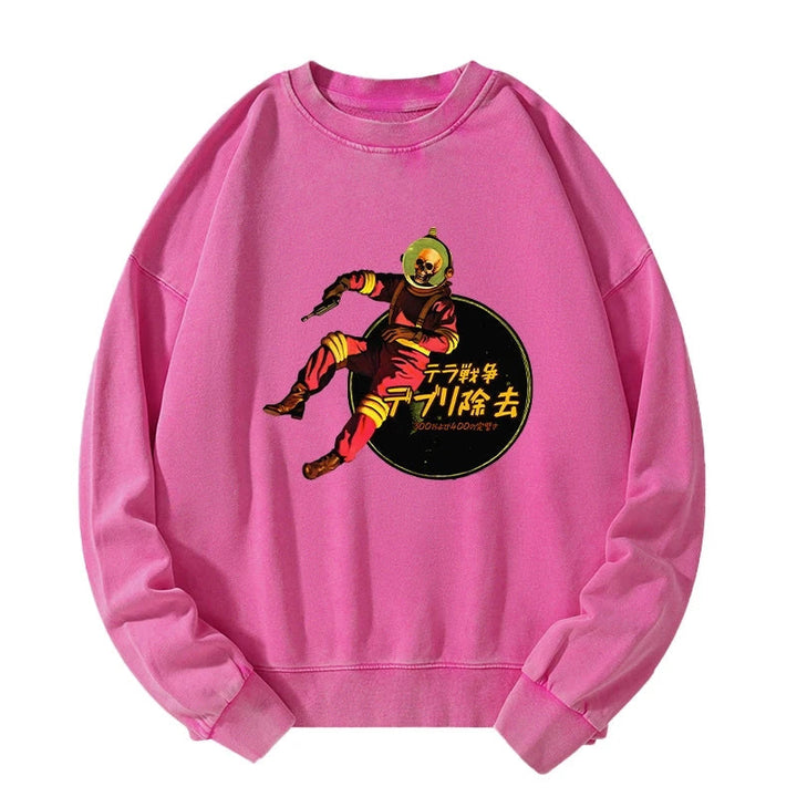 Skeleton Astronaut Washed Sweatshirt