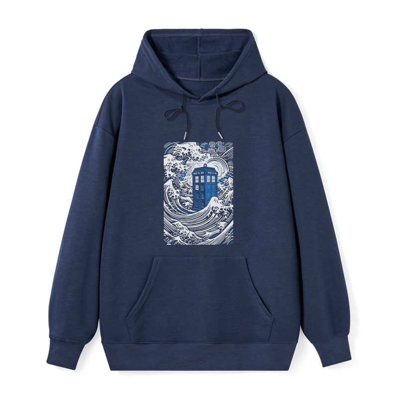 The Great Wave Off Tardis Classic Hoodie