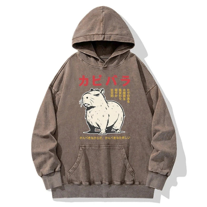 Angry Capybara Japan Washed Hoodie