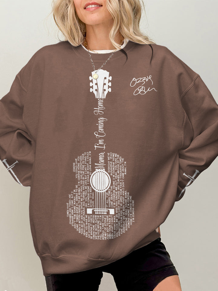 Ozzy Osbourne Music Printed Long Sleeve Casual Top