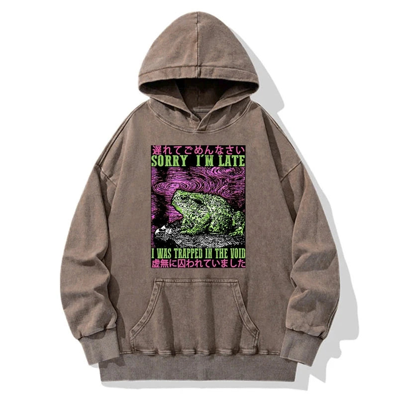 Frogs Trapped In The Void Washed Hoodie
