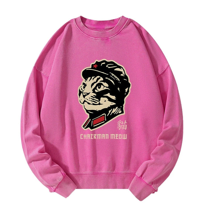 Chinese Spirit Cat Washed Sweatshirt