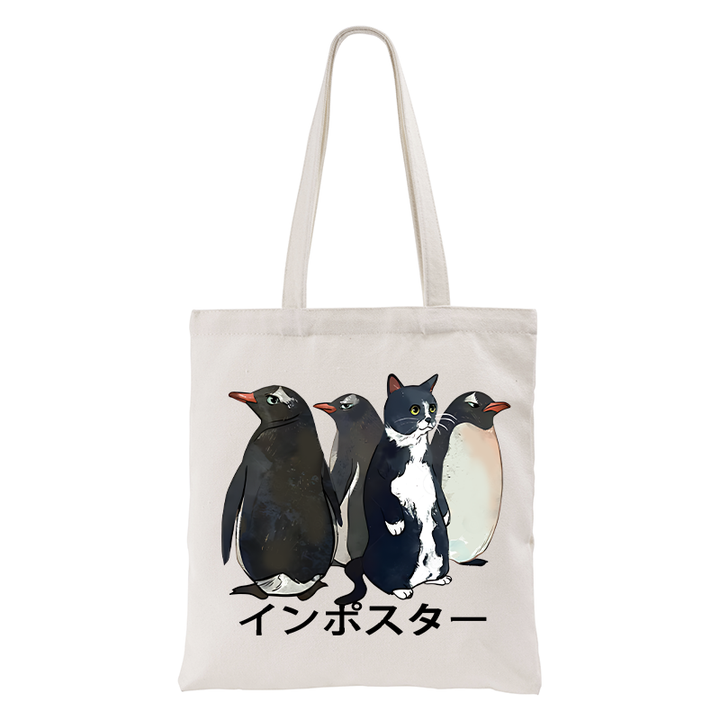 Imposter Among Penguins Tote Bag