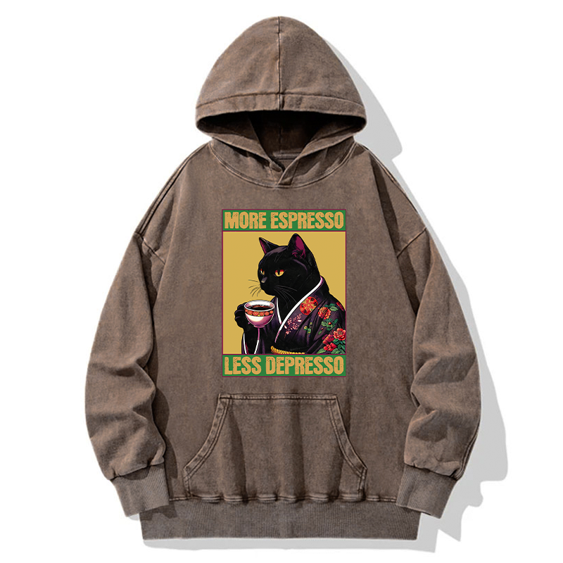 Up Caffeine Down Depression Washed Hoodie