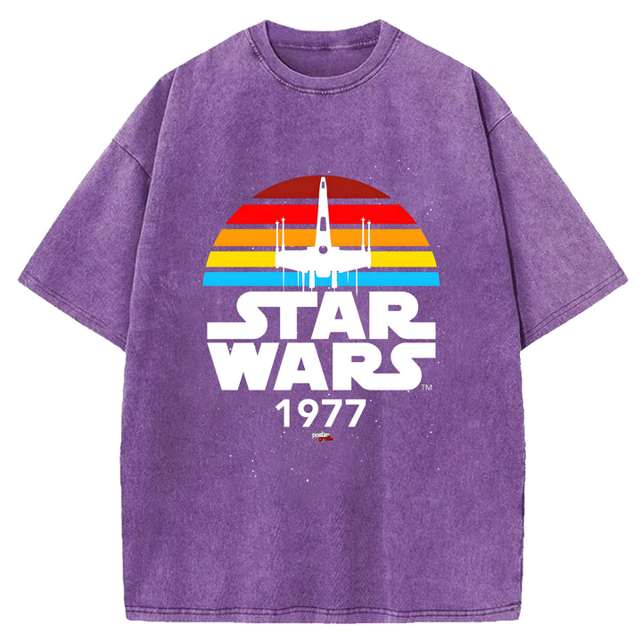 Star Wars Vintage Japanese Design Washed Crew Neck T-Shirt