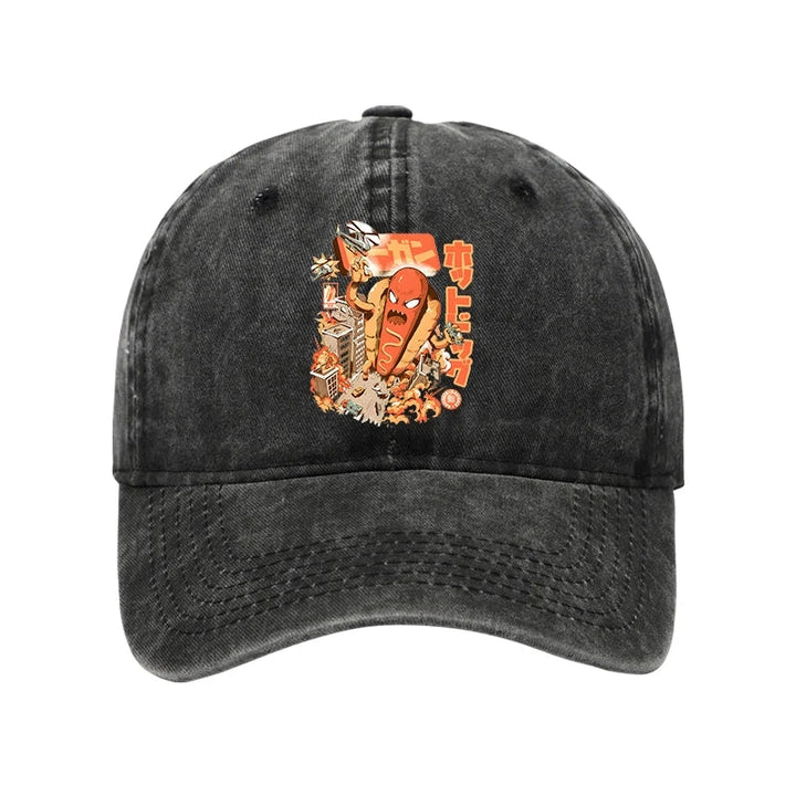 Great Hot Dog Kaiju Japanese Washed Cap