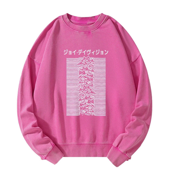 Funny Cat Davision Washed Sweatshirt