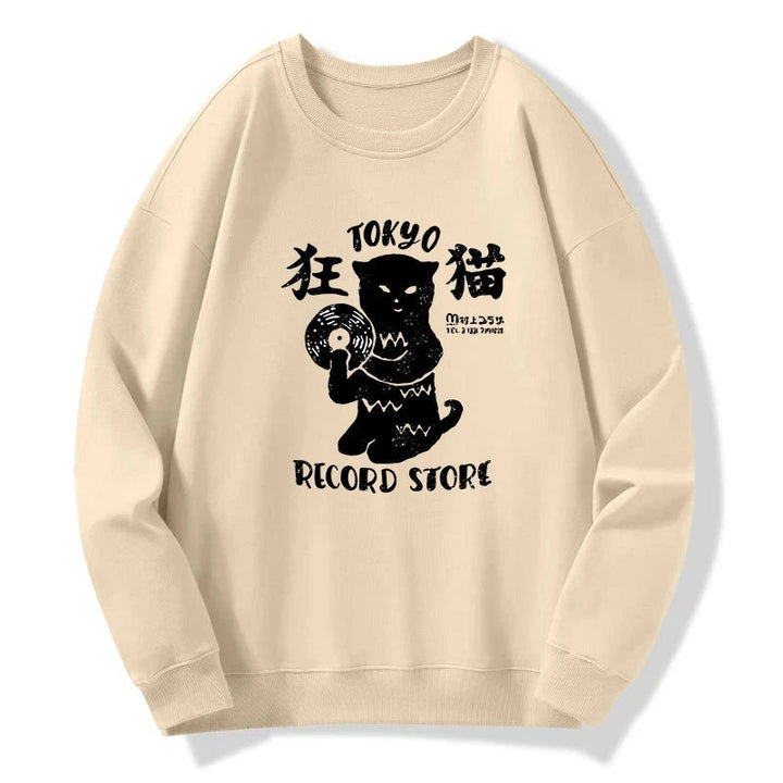 Tokyo Record Store Cat CD Sweatshirt