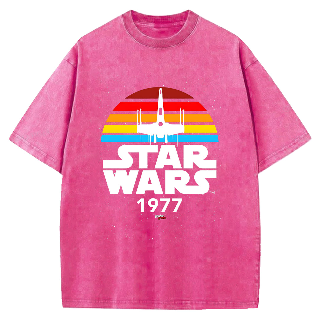 Star Wars Vintage Japanese Design Washed Crew Neck T-Shirt