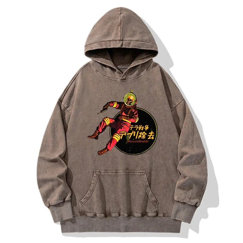 Skeleton Astronaut Washed Hoodie