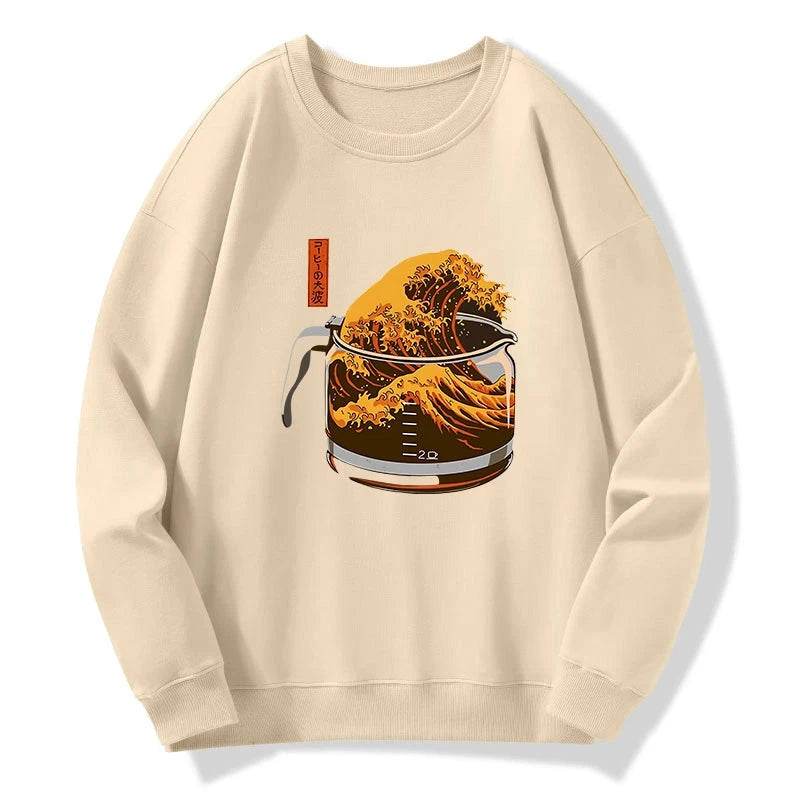 The Great Wave Of Coffee Japanese Sweatshirt
