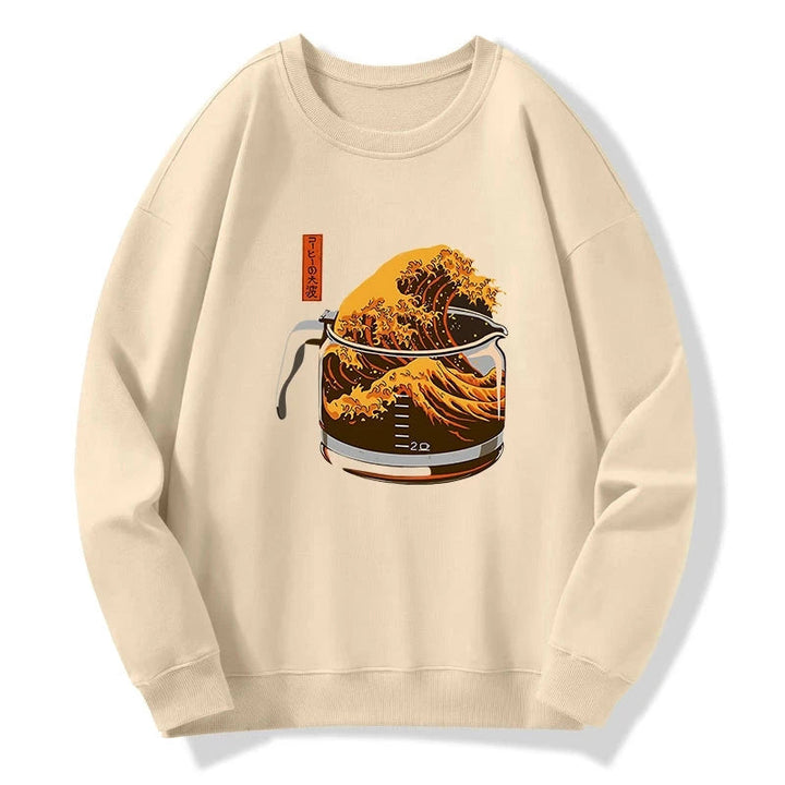 The Great Wave Of Coffee Japanese Sweatshirt
