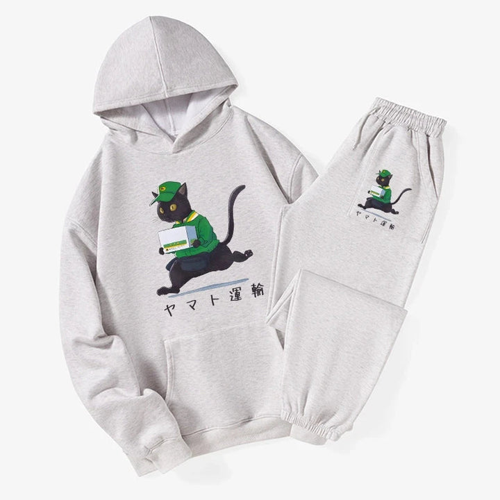 Black Cat Appreciation Day Fleece Lined Hoodie Set