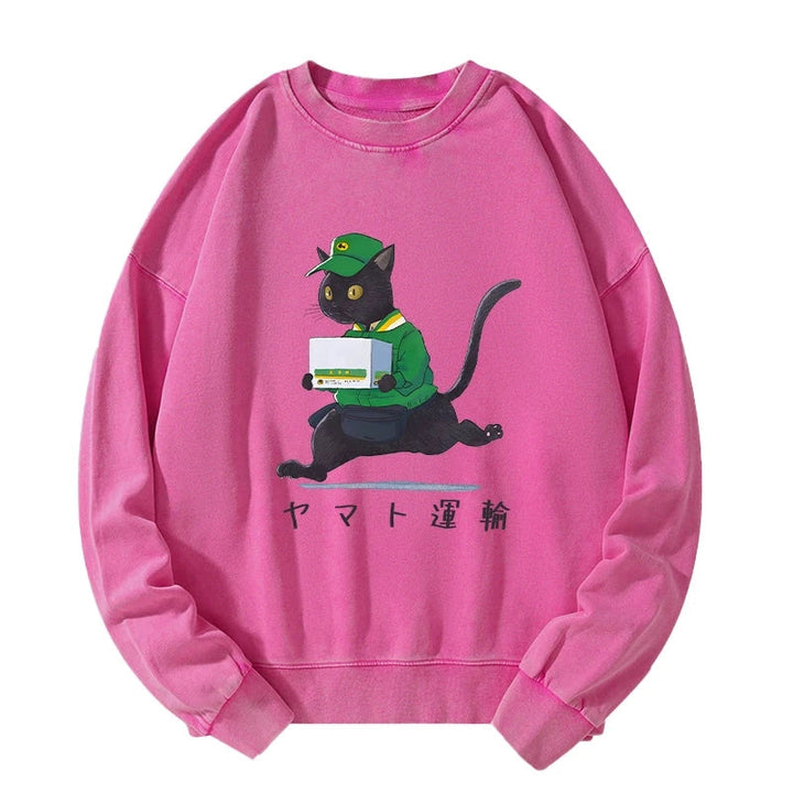 Black Cat Appreciation Day Washed Sweatshirt