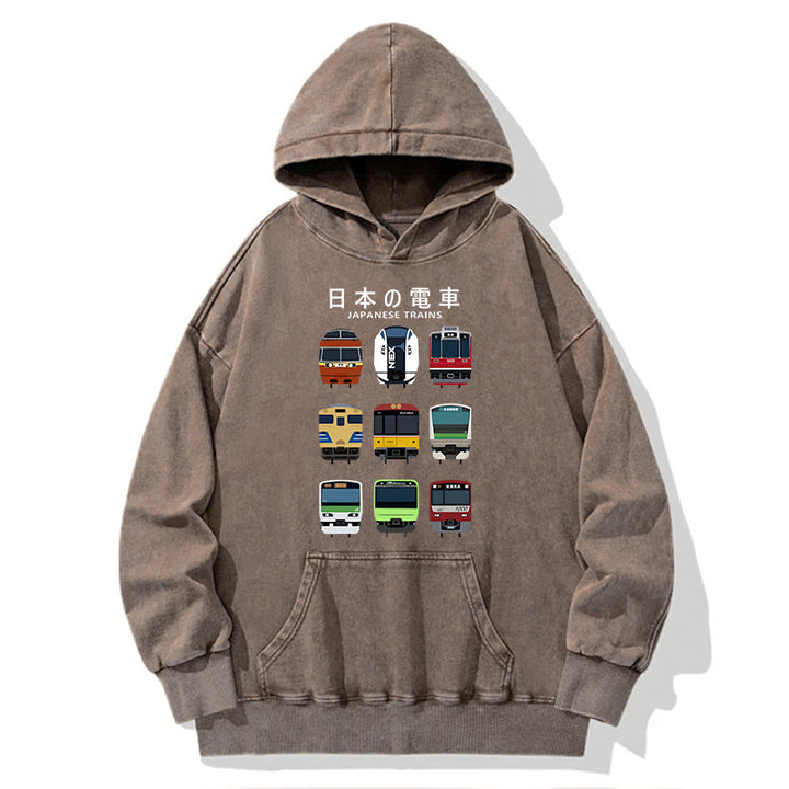 Japanese Train Collection Washed Hoodie