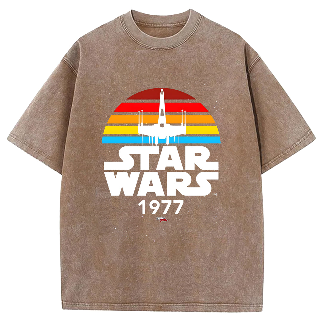 Star Wars Vintage Japanese Design Washed Crew Neck T-Shirt