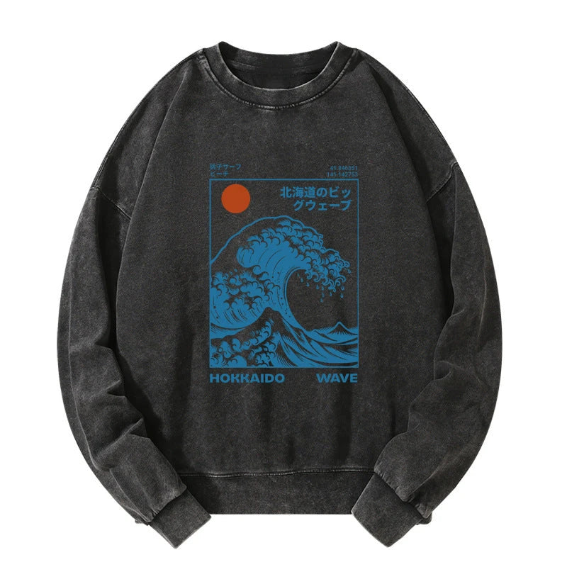 Hokkaido Wave Japan Washed Sweatshirt