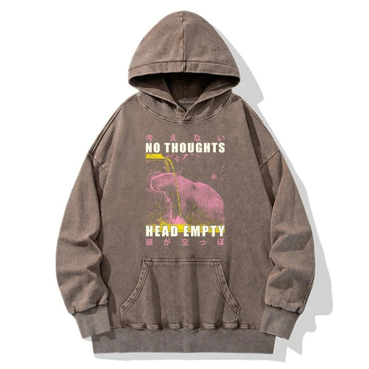 No Thoughts Head Empty Washed Hoodie