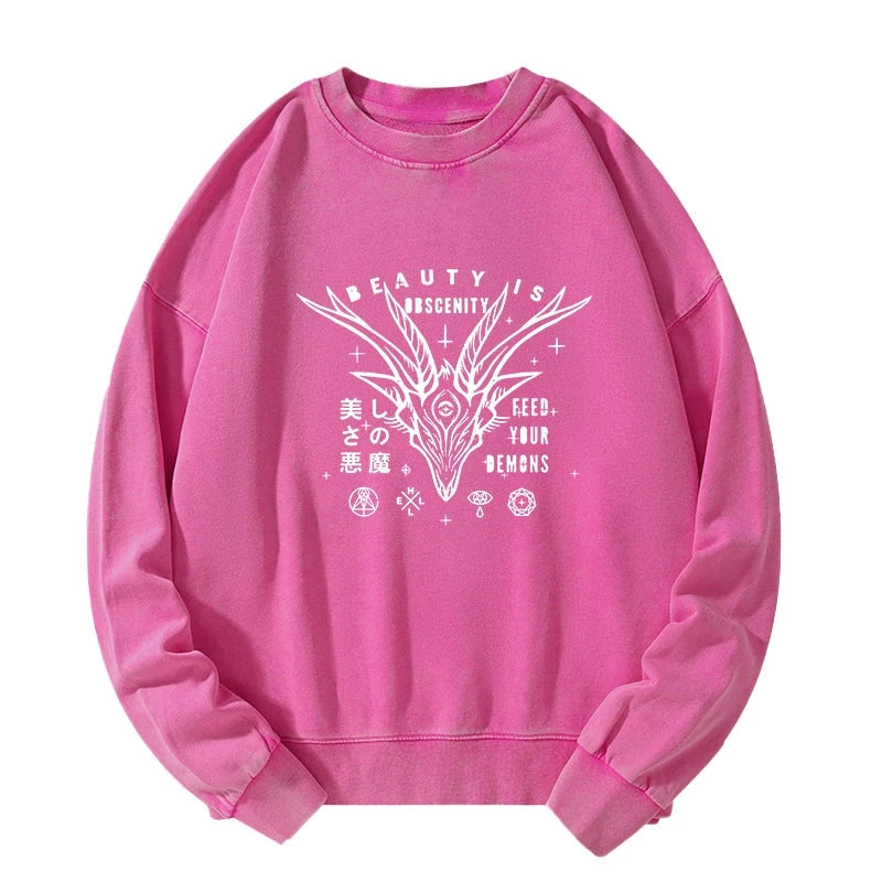 Beautiful Devil Japanese Washed Sweatshirt